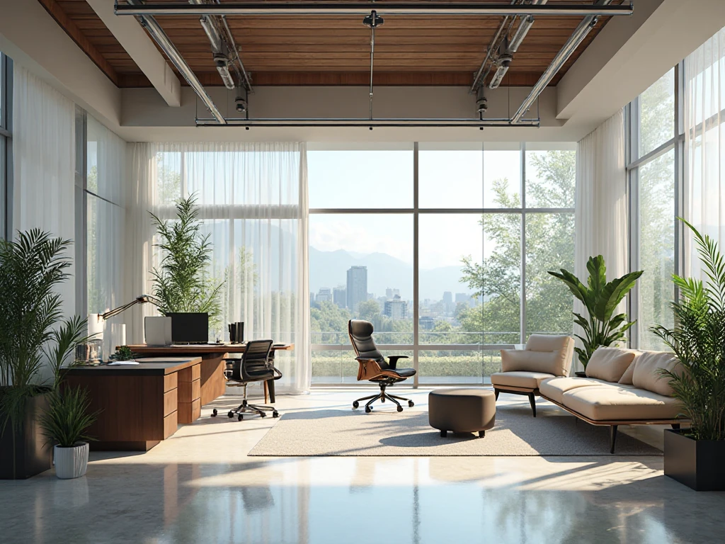 Stilrent kontor med funktionell layout